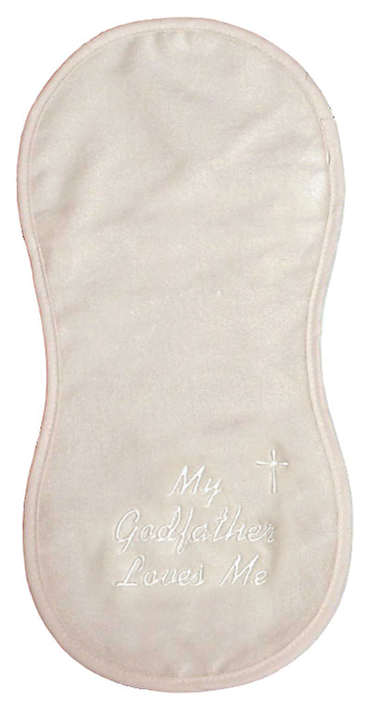 R6116F "My Godfather Loves Me" Ivory Burp Cloth