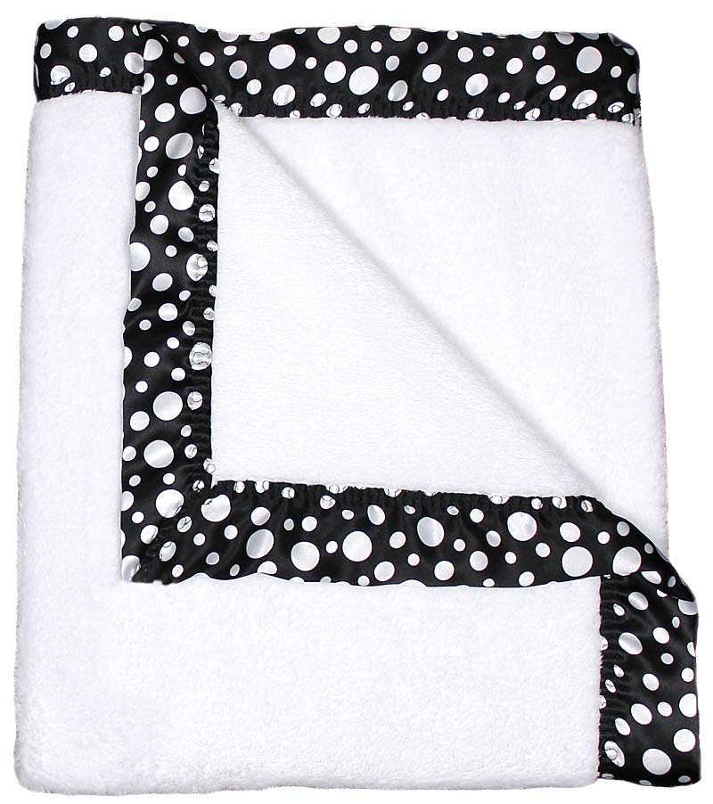 #1171 White Dot Flurr Receiving Blanket
