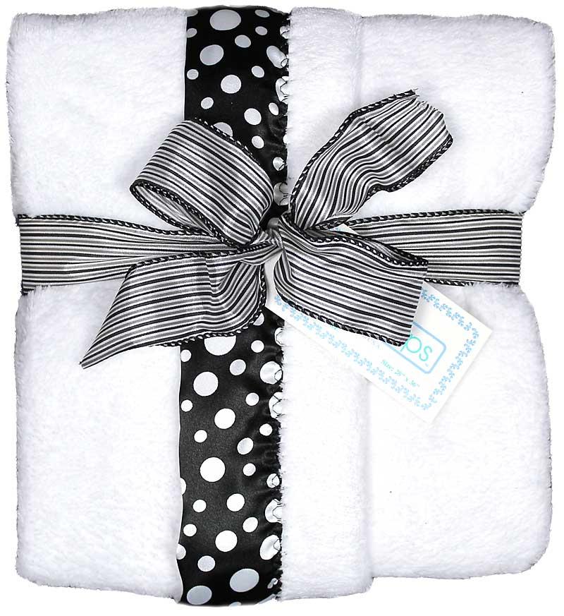 #1171 White Dot Flurr Receiving Blanket