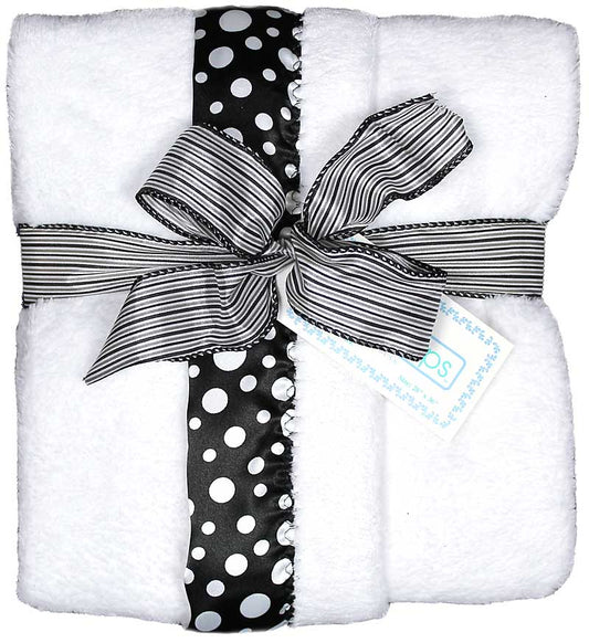 #1171 White Dot Flurr Receiving Blanket