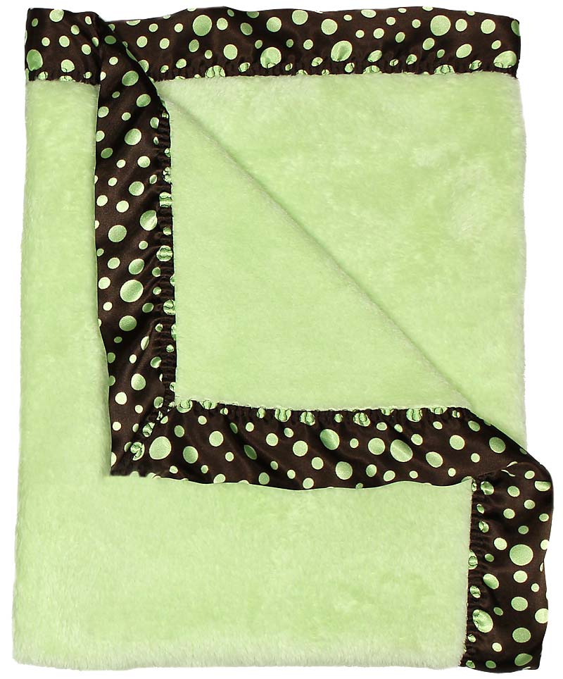 #1173 Sage Dot Flurr Receiving Blanket