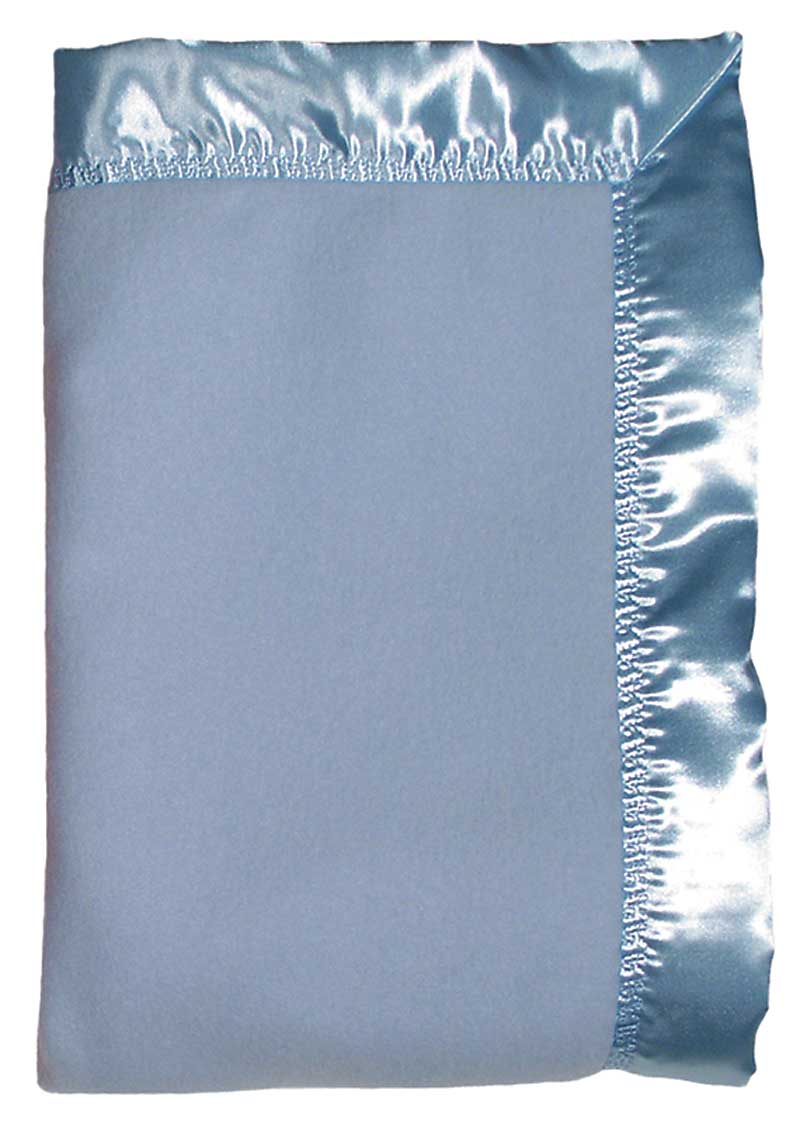 #1402 Blue Fleece Crib Blanket