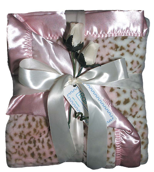 #1700 Pink Faux Fur Receiving Blanket