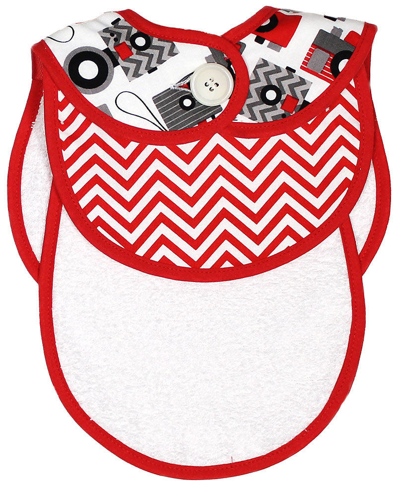 #22255 Red Camera Bib & Burp Gift Set
