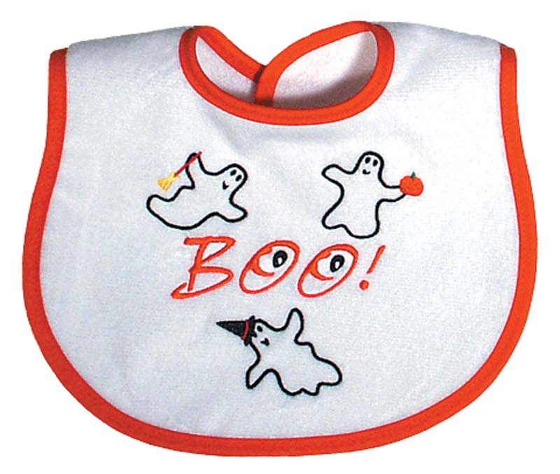 #6002X "Happy Halloween, Boo" Embroidered Bib