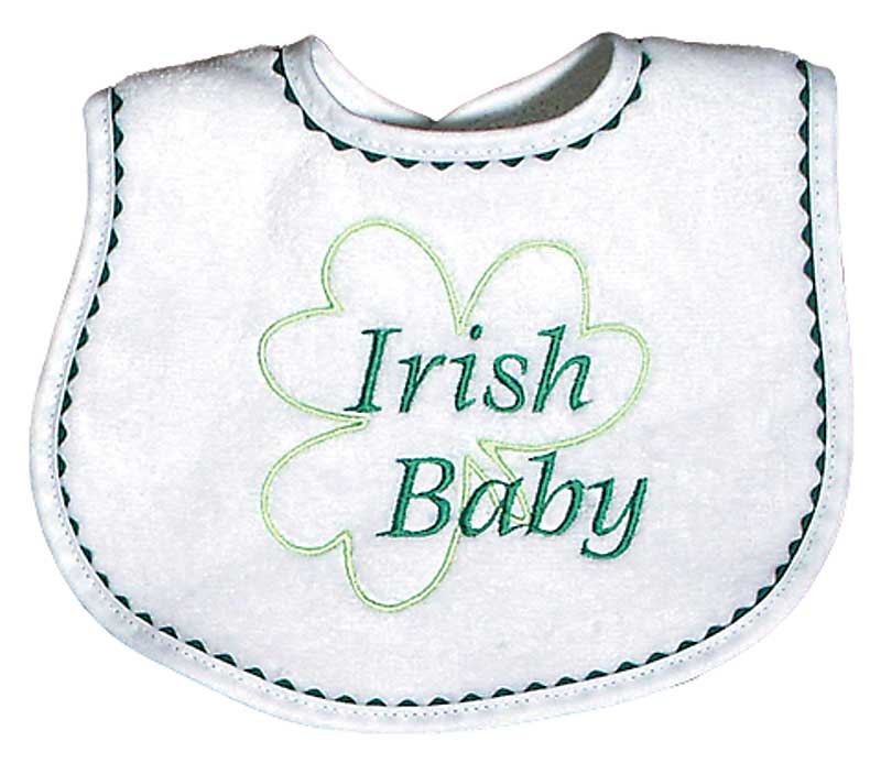 #6317E "My First St. Patrick's Day, Irish Baby" Embroidered Bib