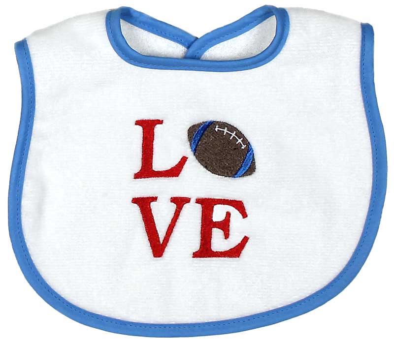 #6223 "Love" Embroidered Bibs