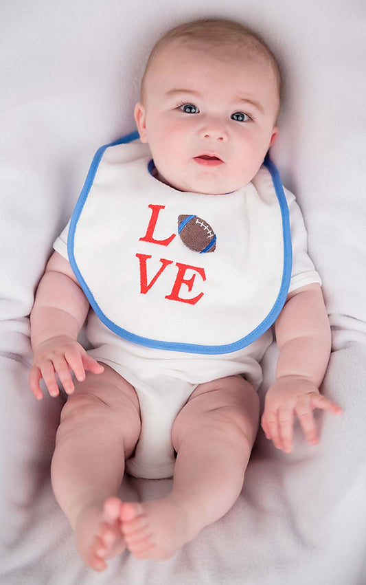 #6223 "Love" Embroidered Bibs