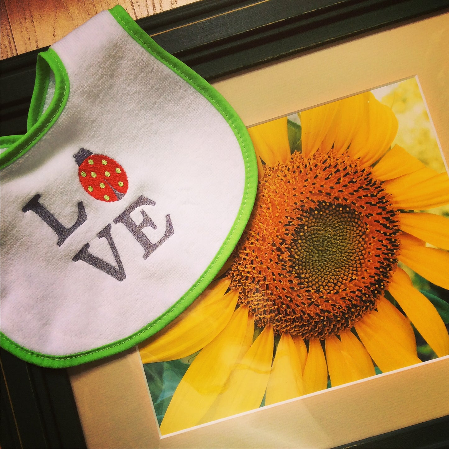 #6223 "Love" Embroidered Bibs