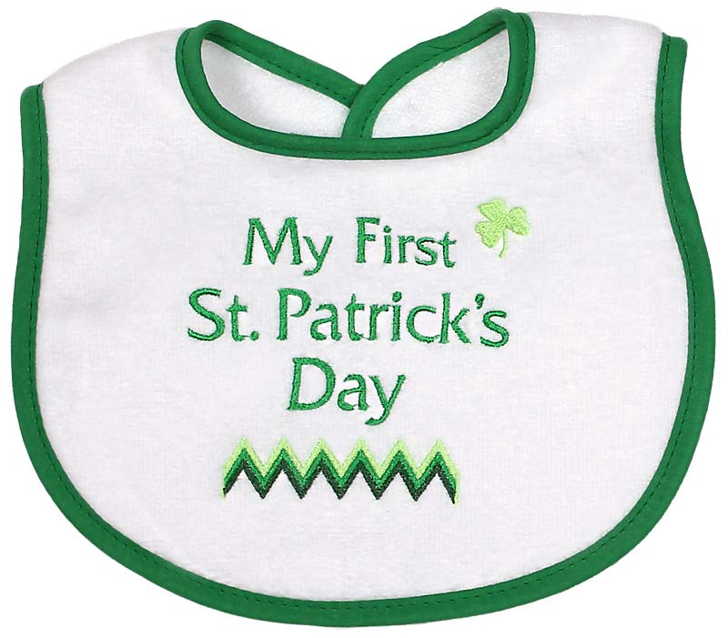 R6317EF "My First St. Patrick's Day" Embroidered Bib