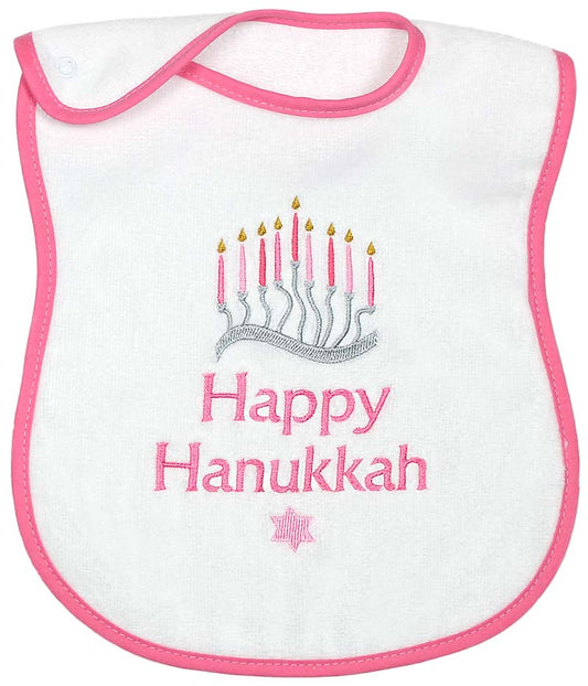 R6644XS "Happy Hanukkah" Embroidered Strawberry Bib
