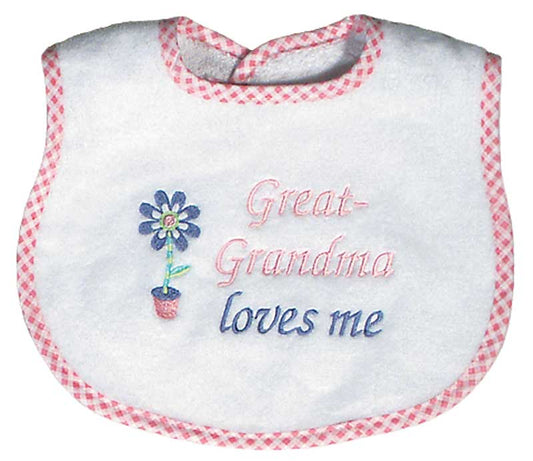 #6737 "Great-Grandma Loves Me" Embroidered Bib