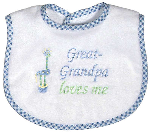 #6738 "Great-Grandpa Loves Me" Embroidered Bib