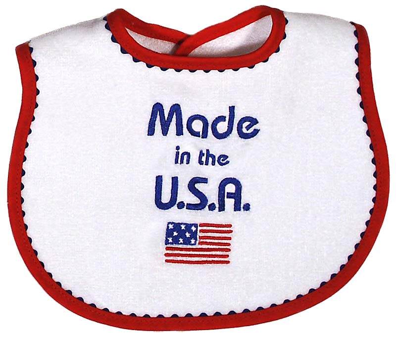 R6741EM "Made in USA" Embroidered Red Bib