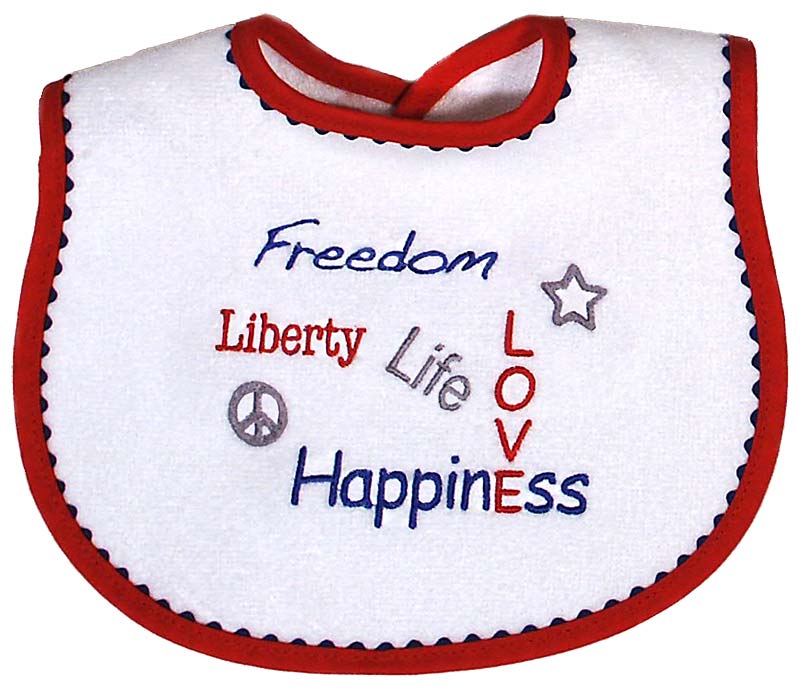 R6741EF "Freedom" Embroidered Red Bib