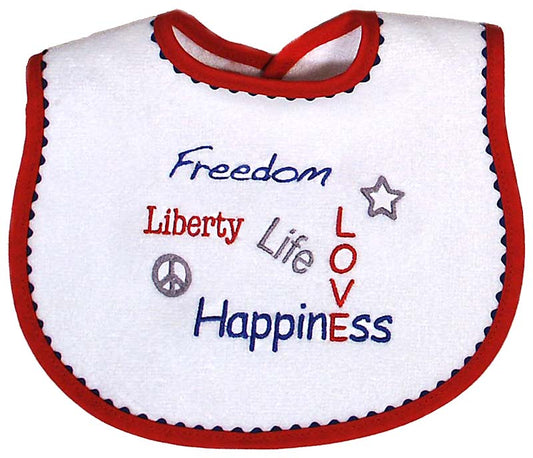 R6741EF "Freedom" Embroidered Red Bib