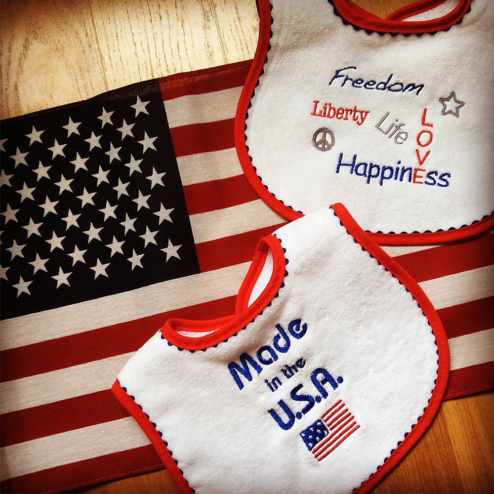 R6741EM "Made in USA" Embroidered Red Bib