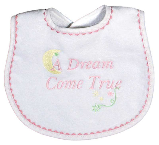 R6847P "A Dream Come True" Embroidered Pink Bib