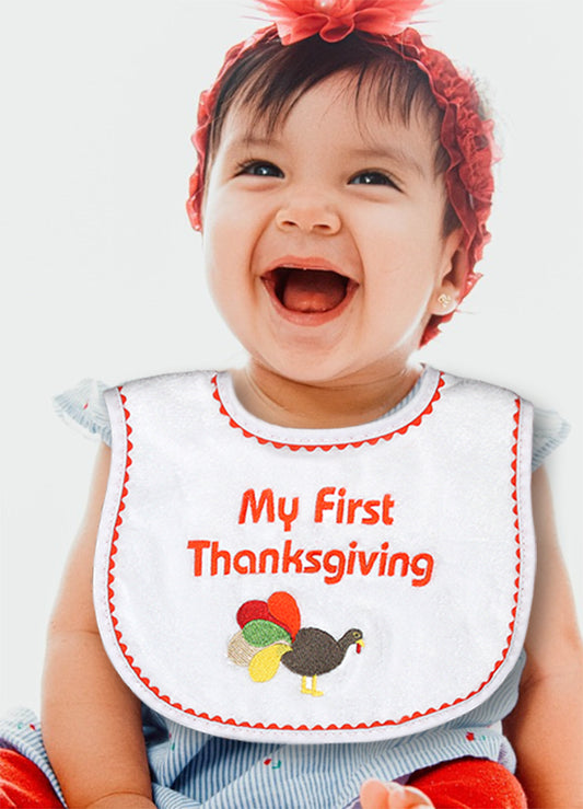 R6931XR "My First Thanksgiving" Embroidered Unisex Bib
