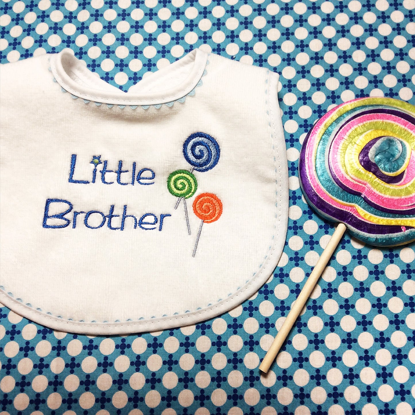 #6939 "Little Sister, Little Brother" Embroidered Bibs