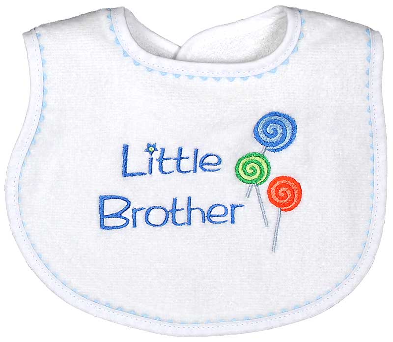 #6939 "Little Sister, Little Brother" Embroidered Bibs