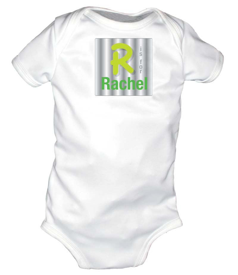 N is for Name Personalized Body Suit, Green
