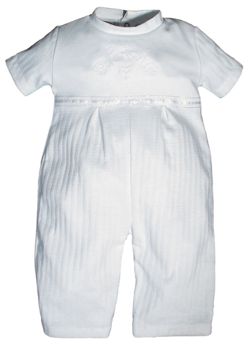  Opal Christening Party Boy Coverall - short sleeve