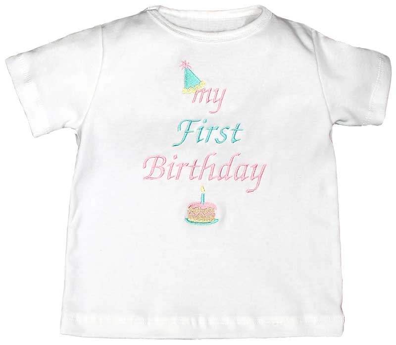 "My First Birthday" Girl T-Shirt, Pink
