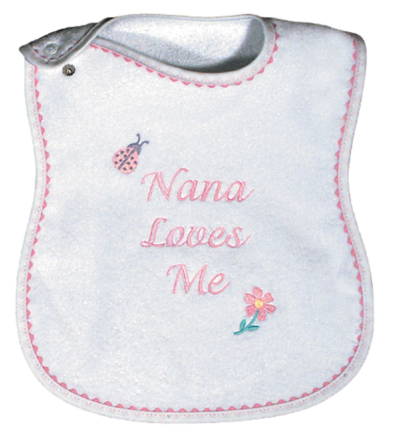 "Nana Loves Me” Girl Bib  