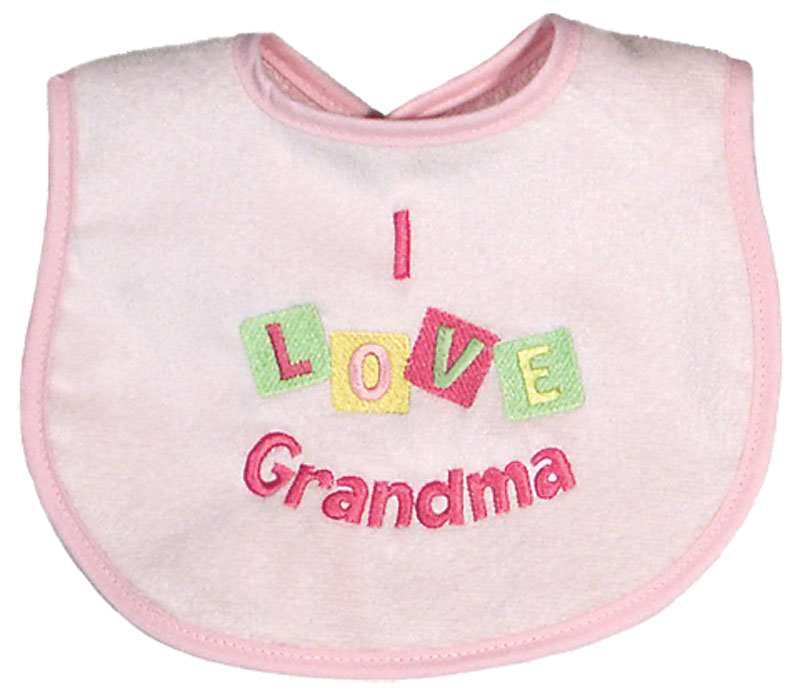 "I Love Grandma” Girl Bib  