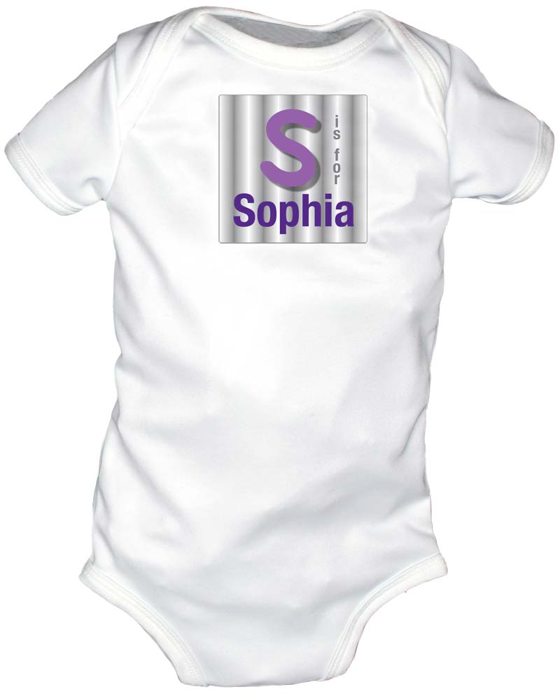 N is for Name Personalized Body Suit, Purple