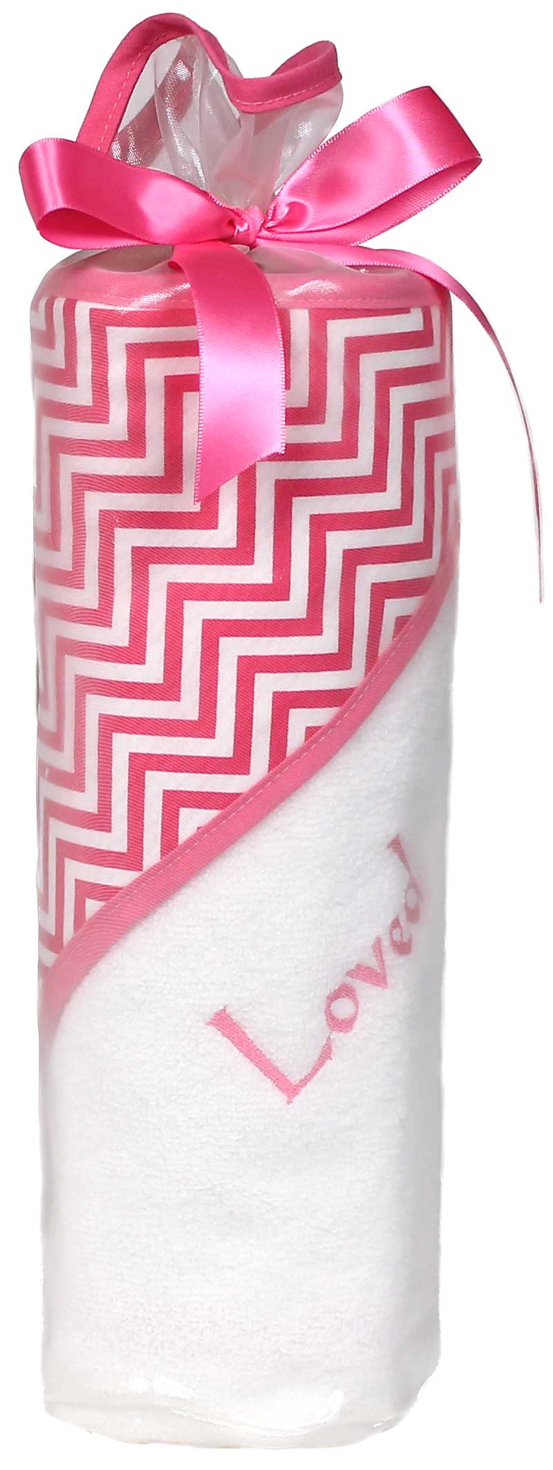 "Loved" Cotton Candy Chevron Towel Girl Gift Set