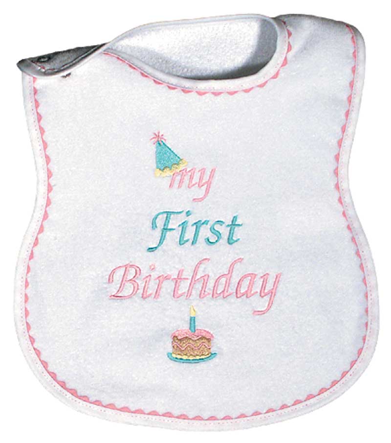 "My First Birthday” Girl Bib
