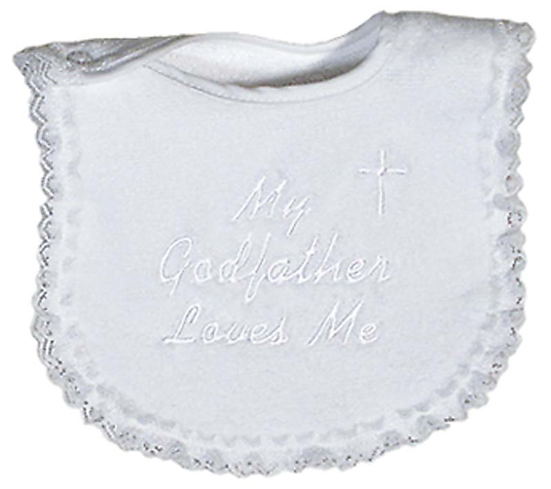 "My Godfather Loves Me" Girl Bib 