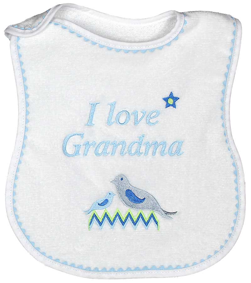"I Love Grandma" Boy Bib