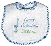 Great-Grandma Loves Me” Boy Bib  