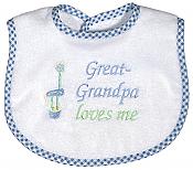 "Great-Grandpa Loves Me” Boy Bib 